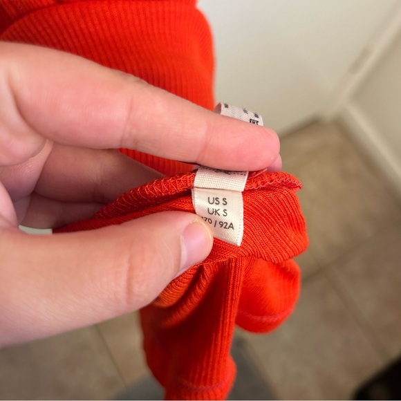 FP Beach by Free People Ribbed V-Neck Tank Dress Orange Red Size Small - Picture 6 of 11